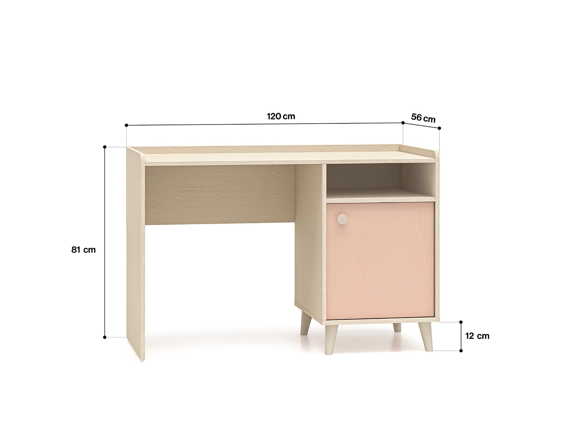 Bureau enfant Moderne avec Design Élégant en Rose Millénaire et Gris Palladium – Structure en Sable du Désert, Pratique et Stylé - Decora Home