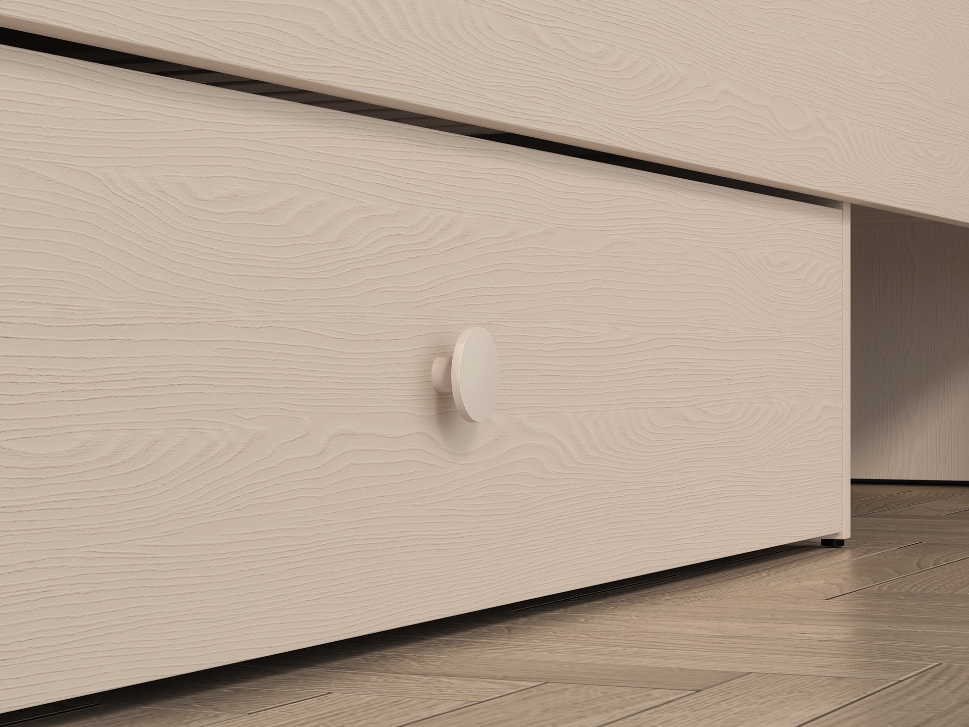 Lit enfant Moderne avec Tête de Lit en Velours Beige et Structure en Sable du Désert – Design Élégant et Confort Assuré - Decora Home