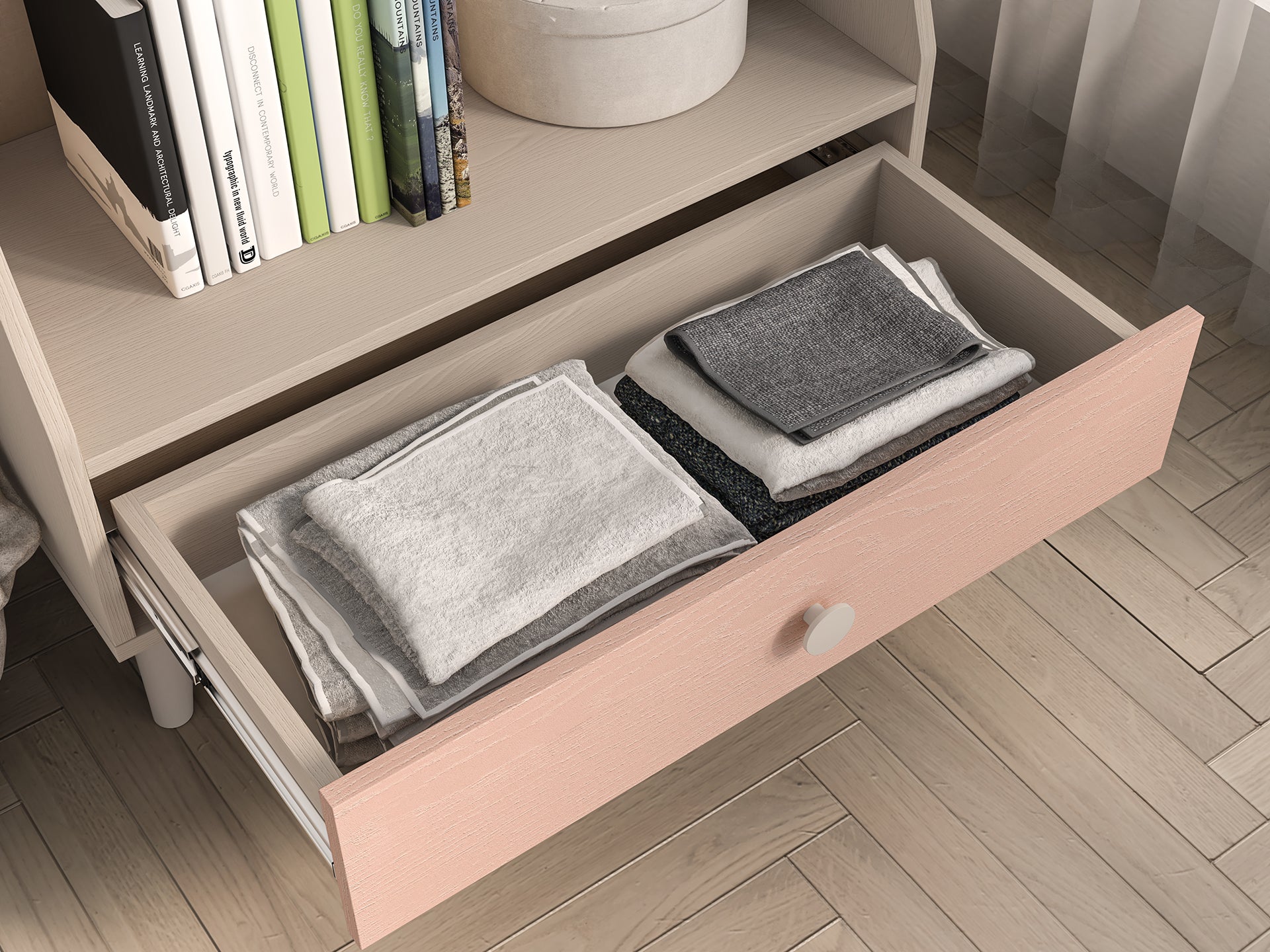 Étagère Murale enfant Moderne avec Finition en Rose Millénaire et Sable du Désert – Design Élégant - Decora Home