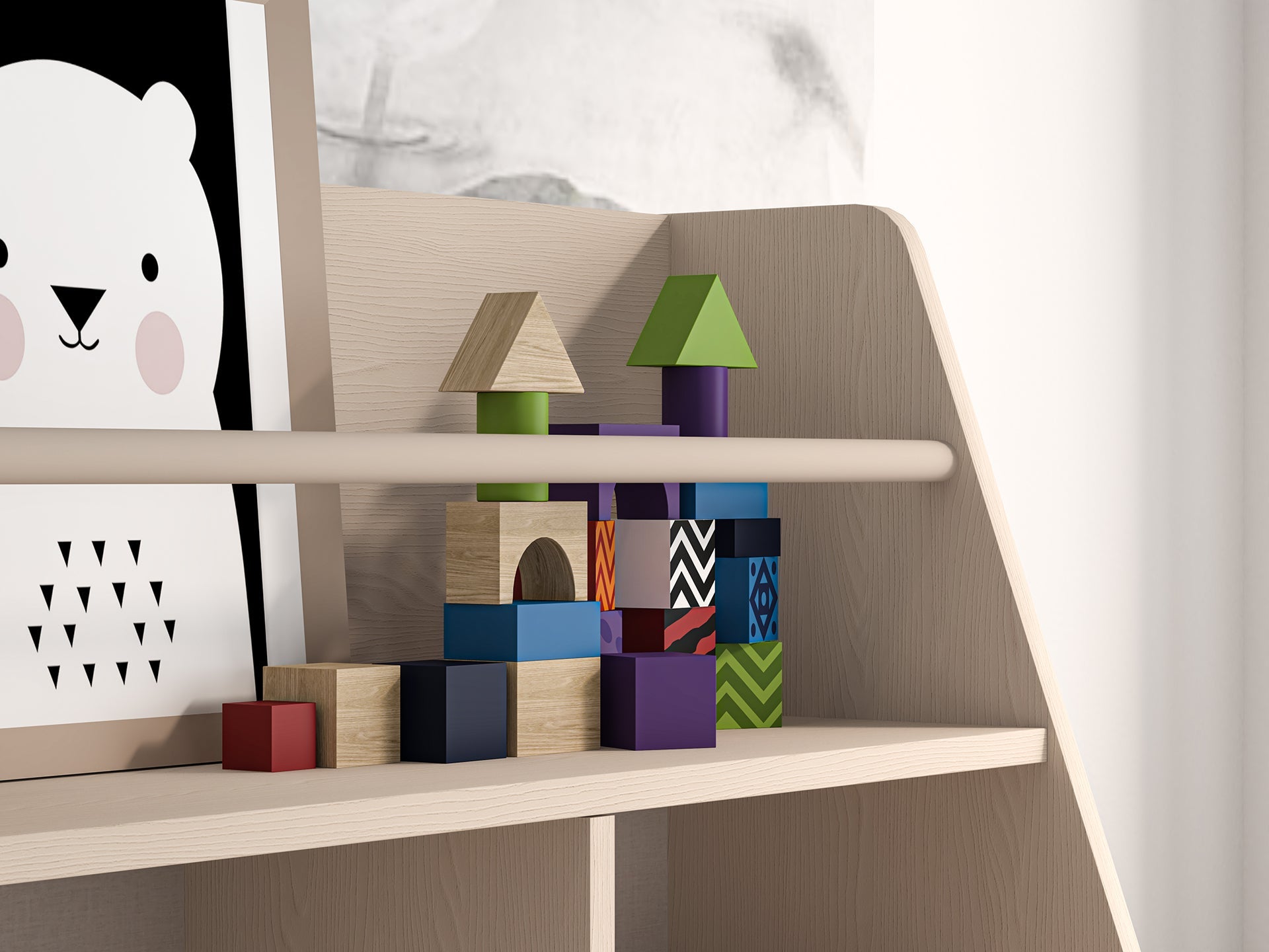 Étagère Murale enfant Moderne avec Finition en Rose Millénaire et Sable du Désert – Design Élégant - Decora Home