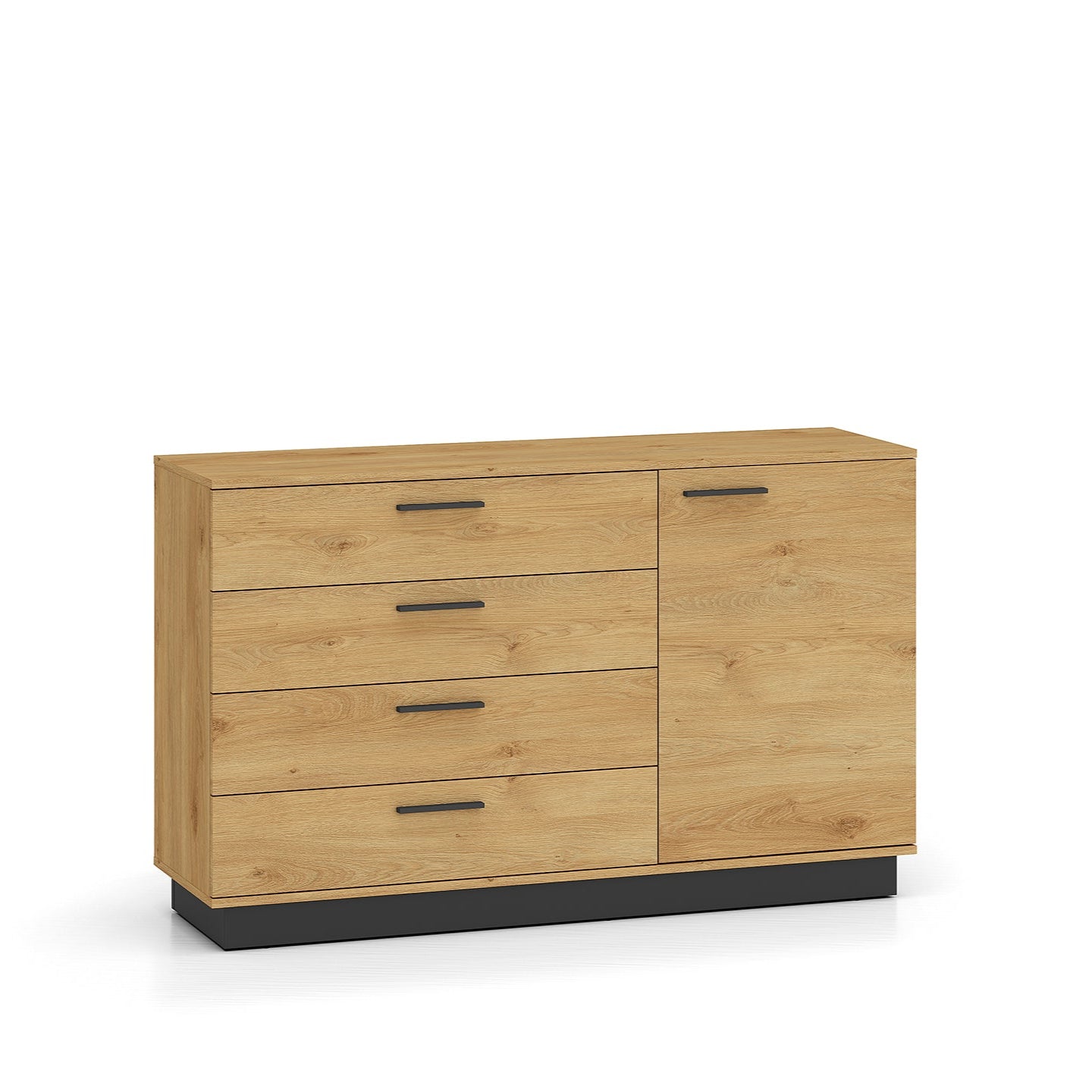 Commode, Buffet, Buffet en Chêne Élégant avec Base Noire - Style Moderne et Grande Capacité - Decora Home