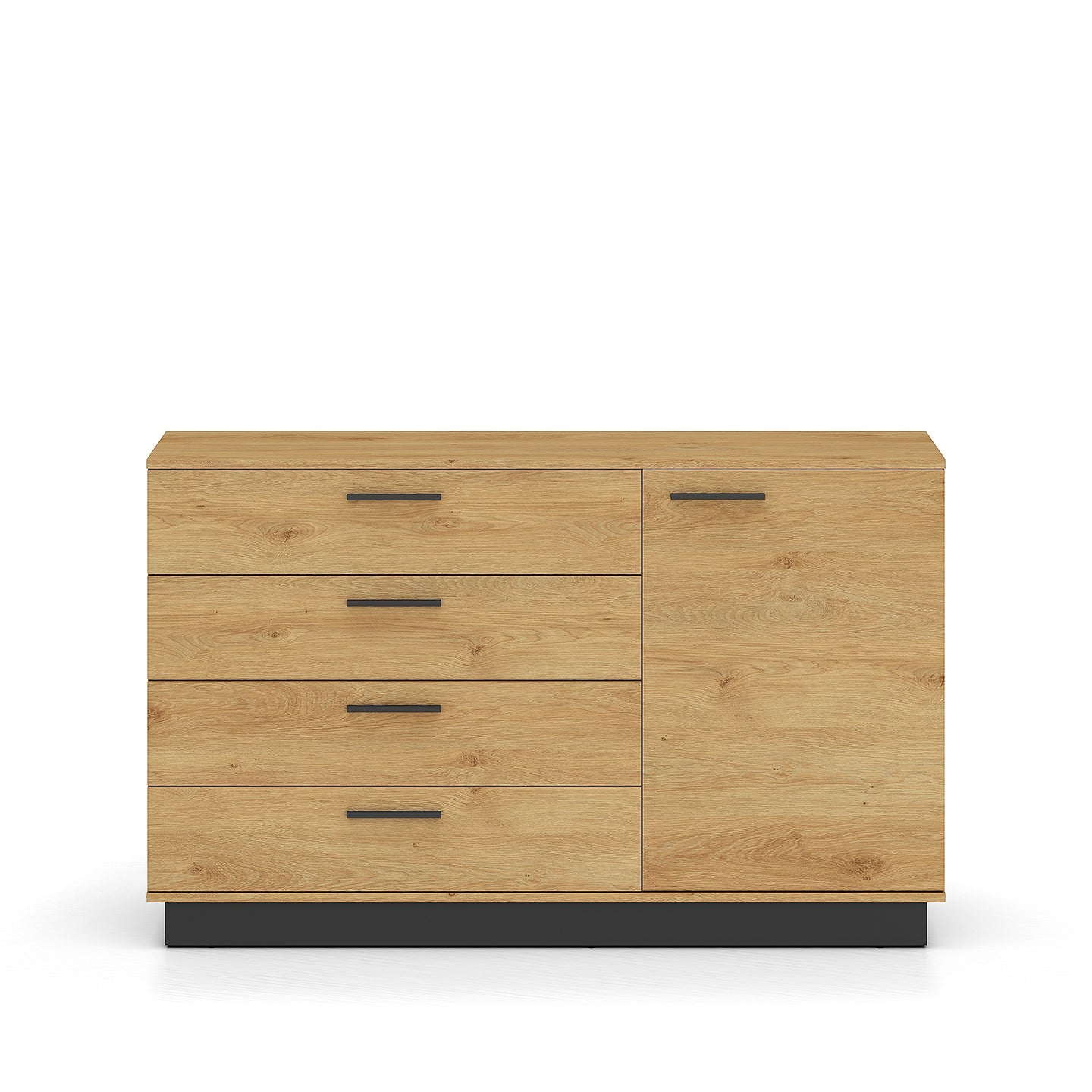 Buffet en Chêne Élégant avec Base Noire   Style Moderne et Grande Capacité|Offre Limitée|Decora Home