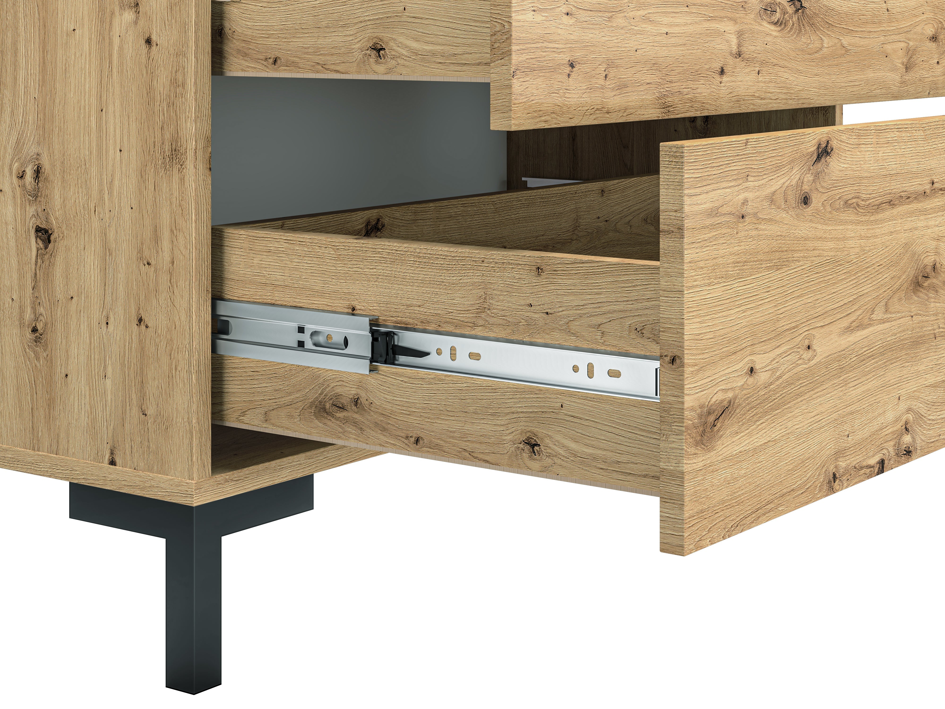 Commode, Buffet, Buffet en Chêne Artisanal avec Bordure ABS – Élégance et Praticité pour Votre Espace - Decora Home