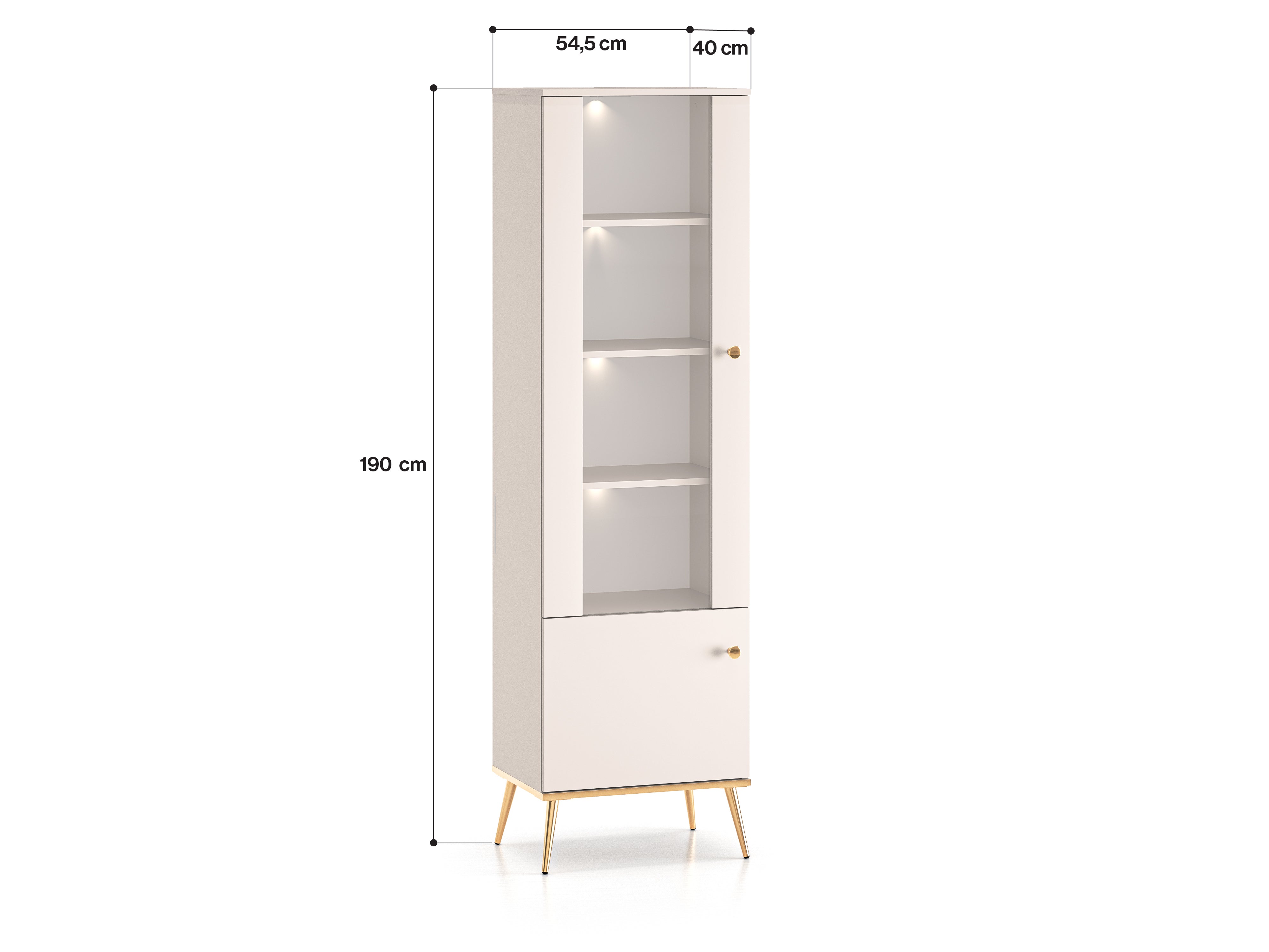 Vitrine - Élégance Moderne en Cachemire avec Pieds Dorés - Decora Home