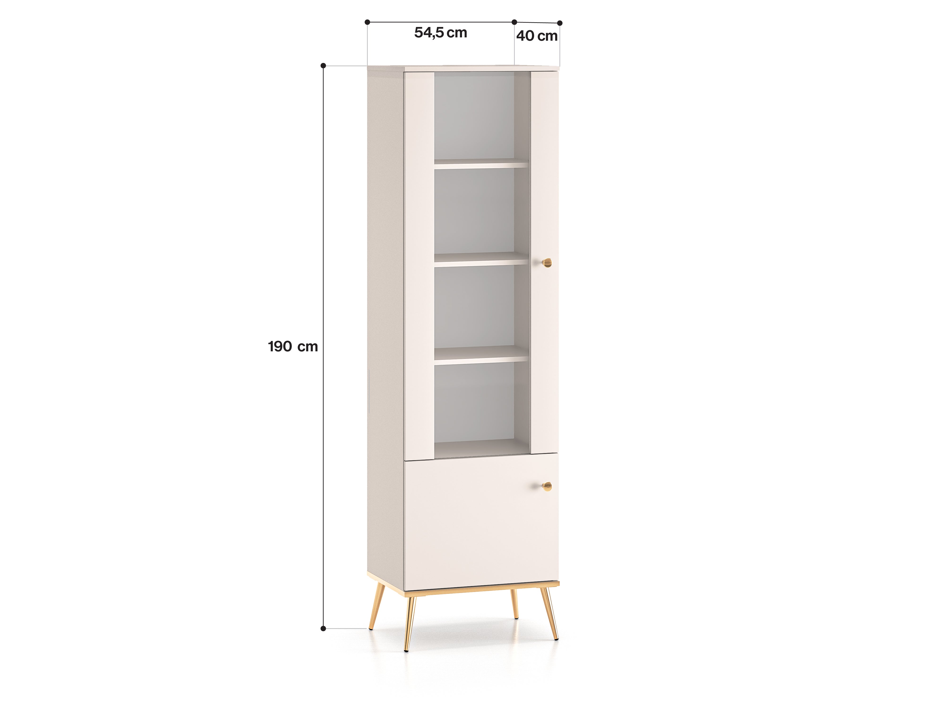 Vitrine - Élégance Moderne en Cachemire avec Pieds Dorés - Decora Home