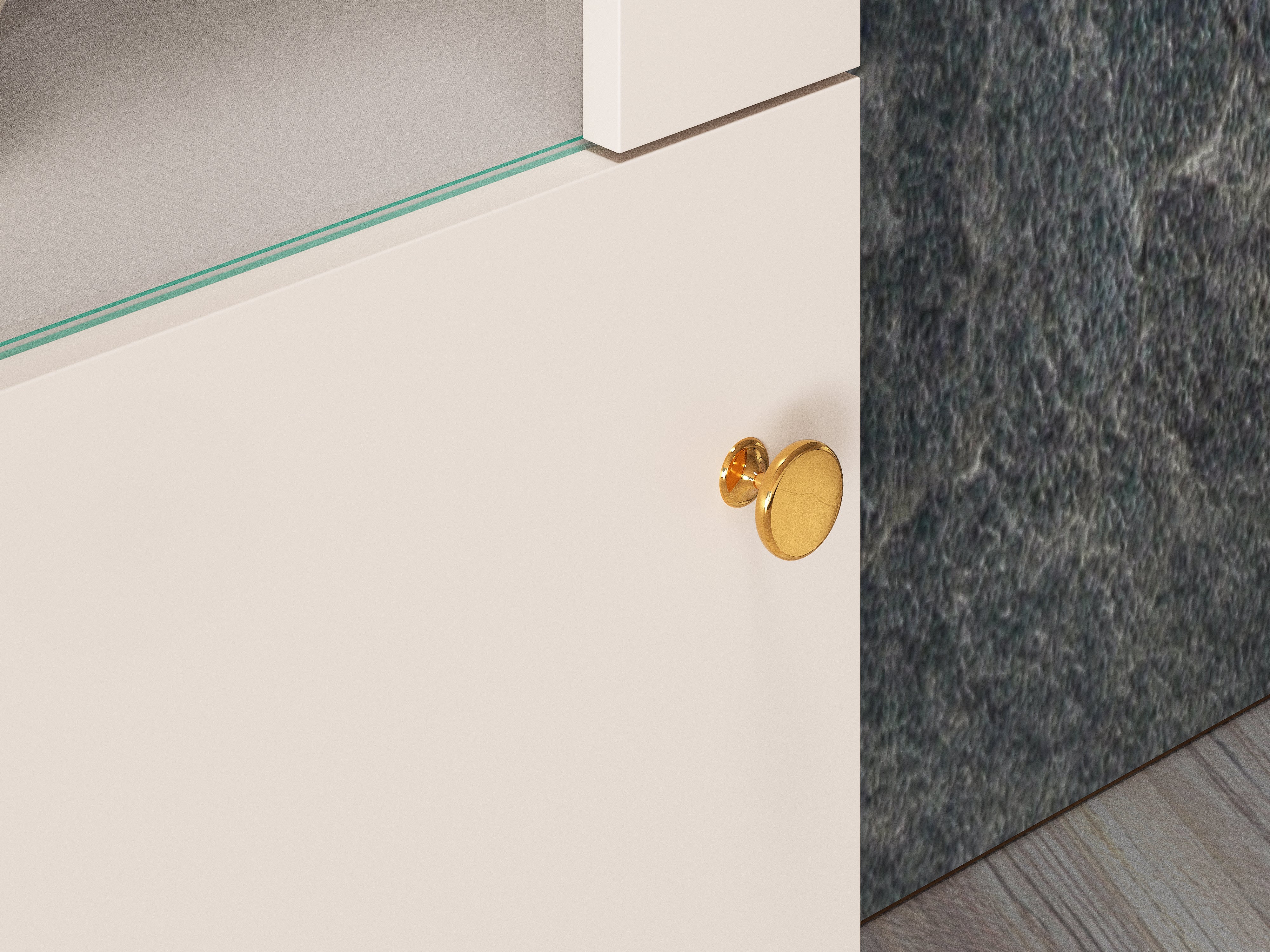 Vitrine - Élégance Moderne en Cachemire avec Pieds Dorés - Decora Home