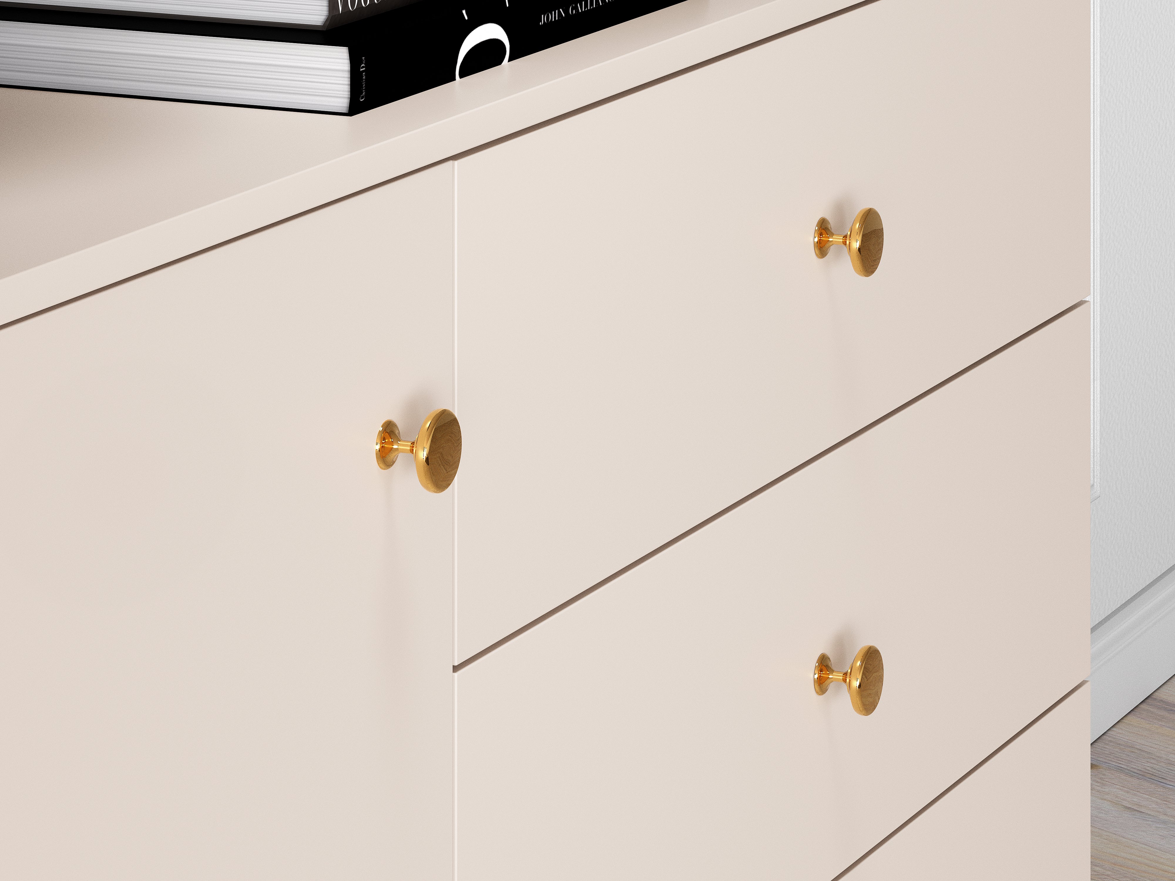 Commode, Buffet  - Design Cachemire avec Tiroirs Profonds et Pieds Dorés - Decora Home