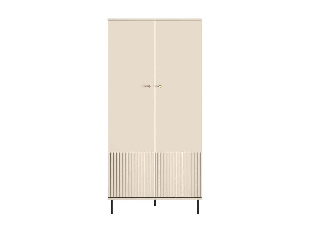 Armoire en MDF Cachemire avec Barre de Suspension & Finitions en Or Brossé - Decora Home