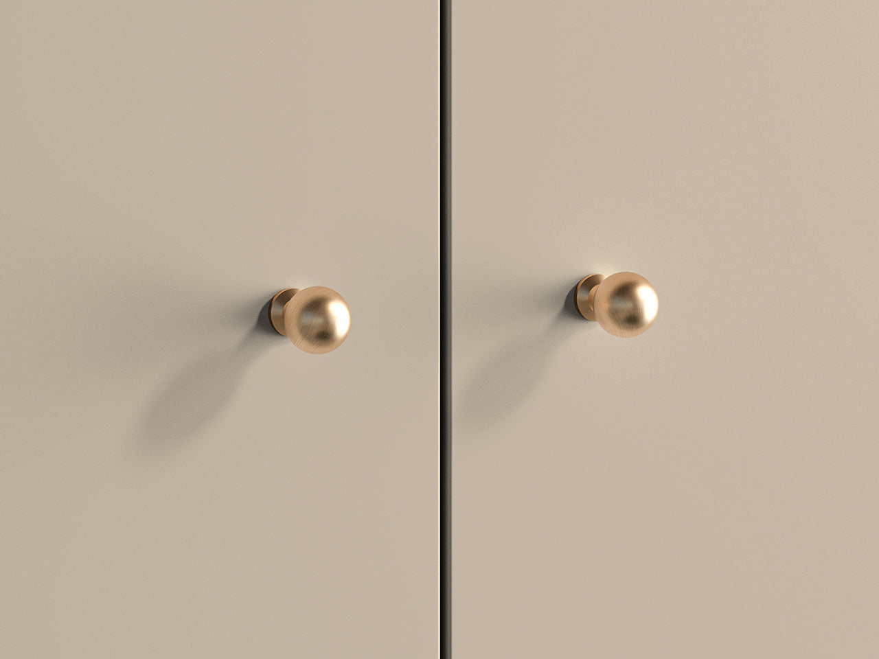 Armoire en MDF Cachemire avec Barre de Suspension & Finitions en Or Brossé - Decora Home