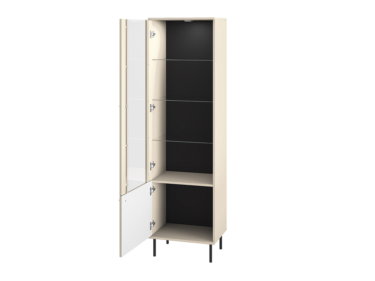 Vitrine Sofina avec MDF Cachemire & Finitions en Or Brossé - Decora Home