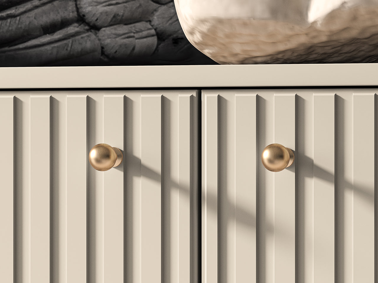 Commode, Buffet Cachemire avec Tiroirs Profonds & Finitions en Or Brossé - Decora Home