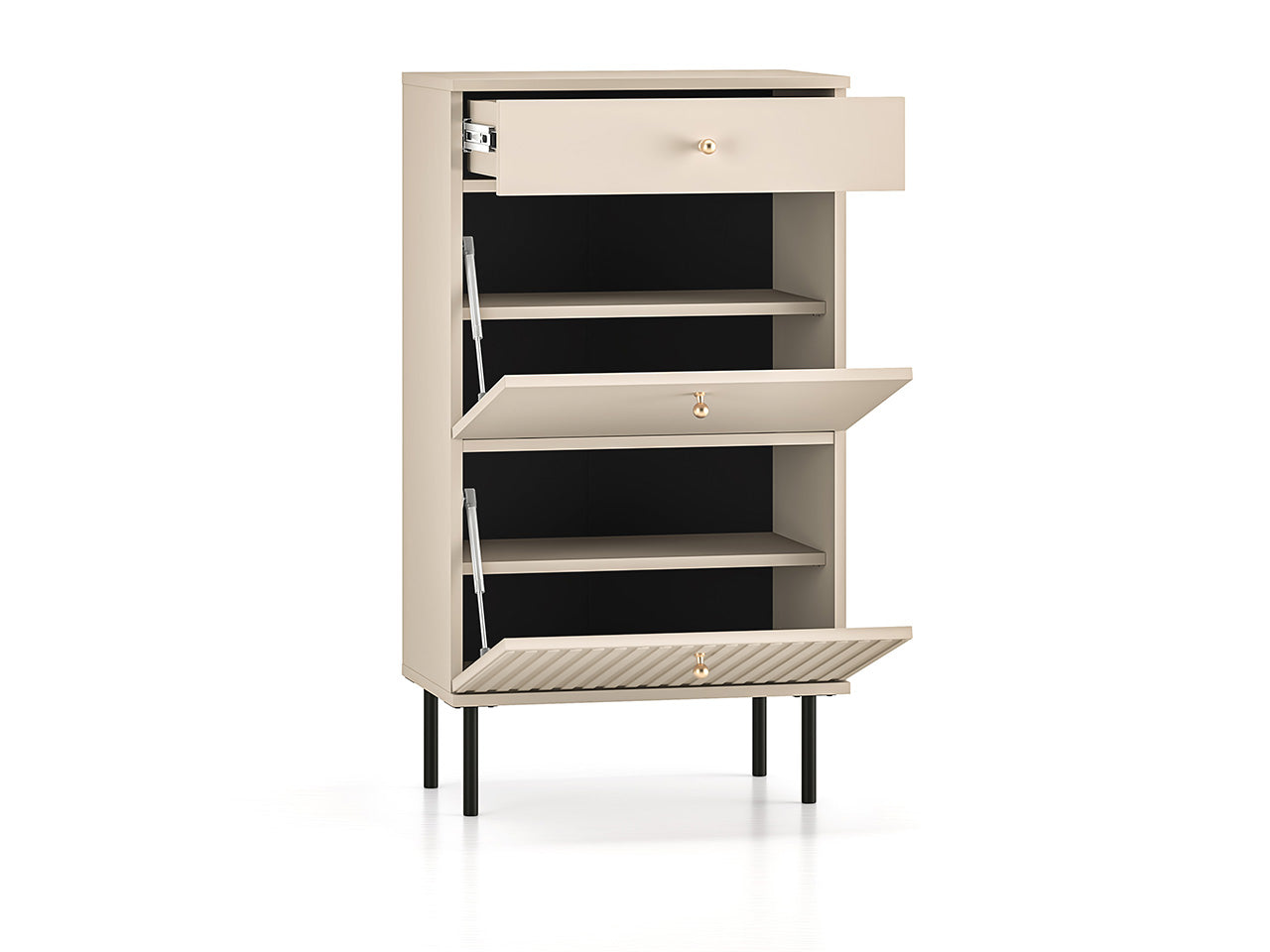 Meuble à Chaussures en MDF Cachemire avec Tiroir à Extension Complète et Rabats Pratiques - Decora Home