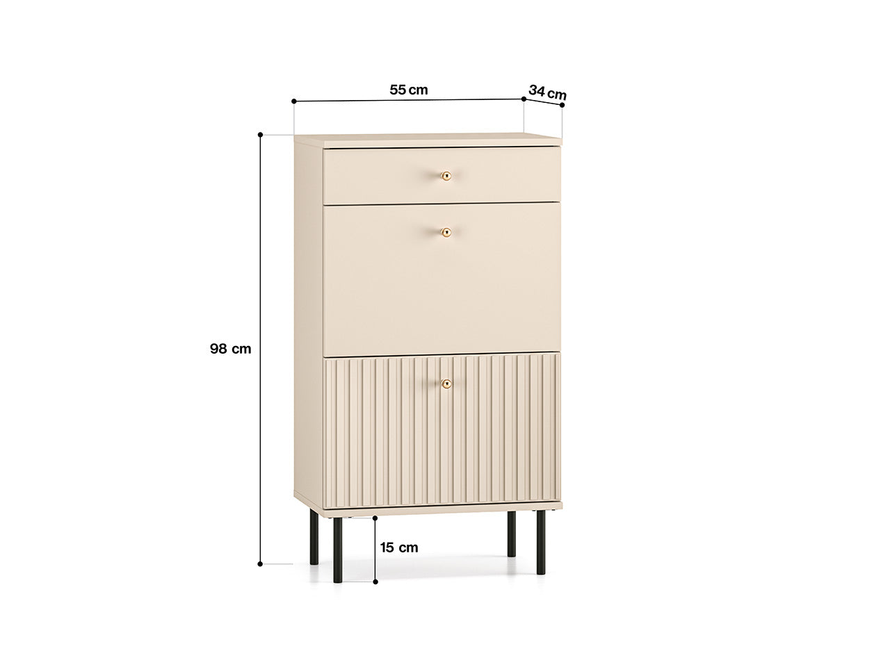 Meuble à Chaussures en MDF Cachemire avec Tiroir à Extension Complète et Rabats Pratiques - Decora Home