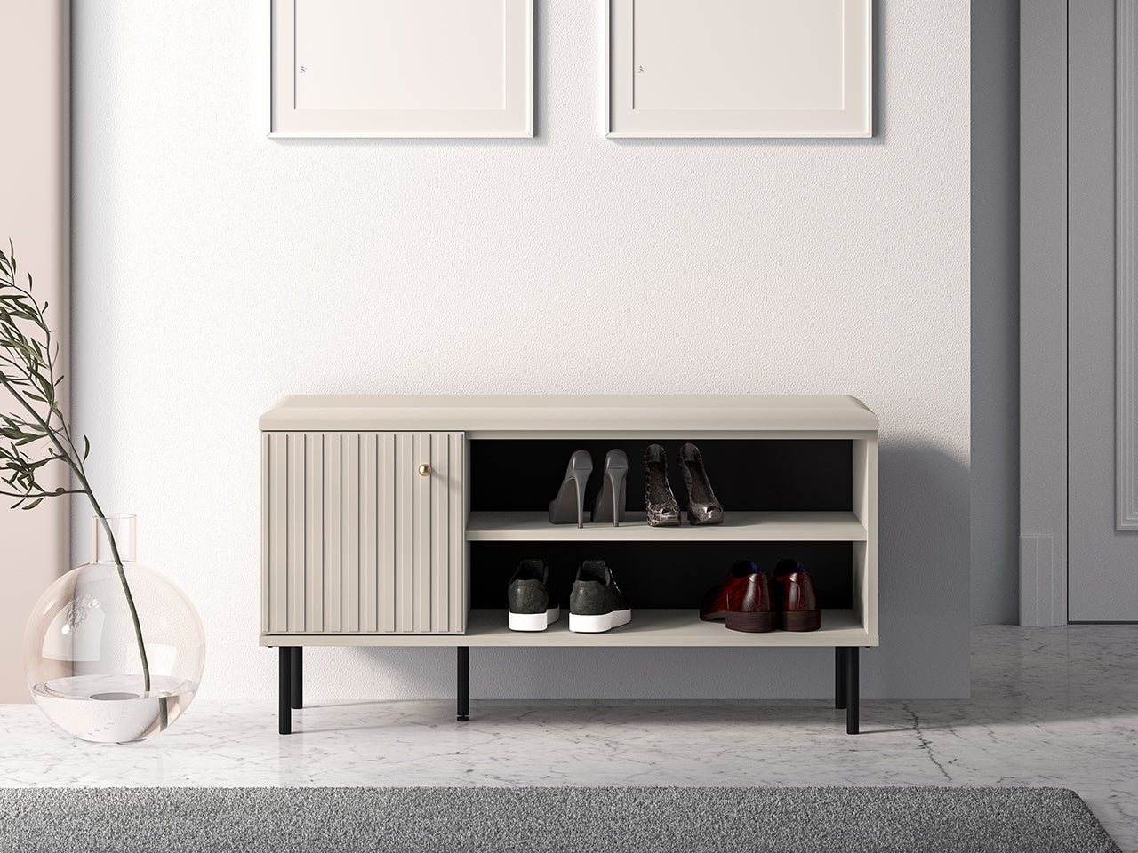 Meuble à Chaussures Sofina avec Siège Rembourré   MDF Cachemire|Offre Limitée|Decora Home