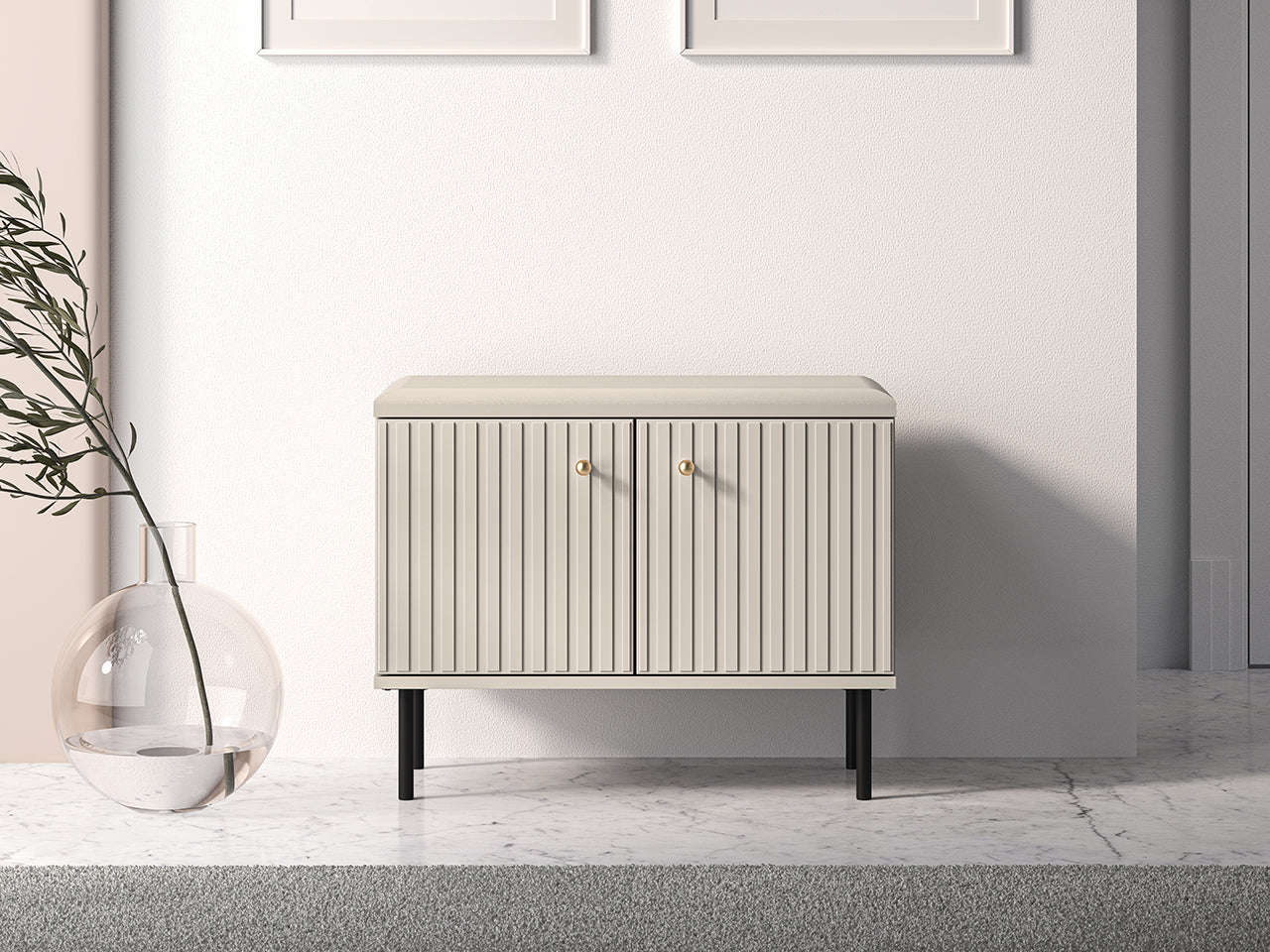 Meuble à Chaussures Sofina avec Siège Rembourré   MDF Cachemire|Offre Limitée|Decora Home