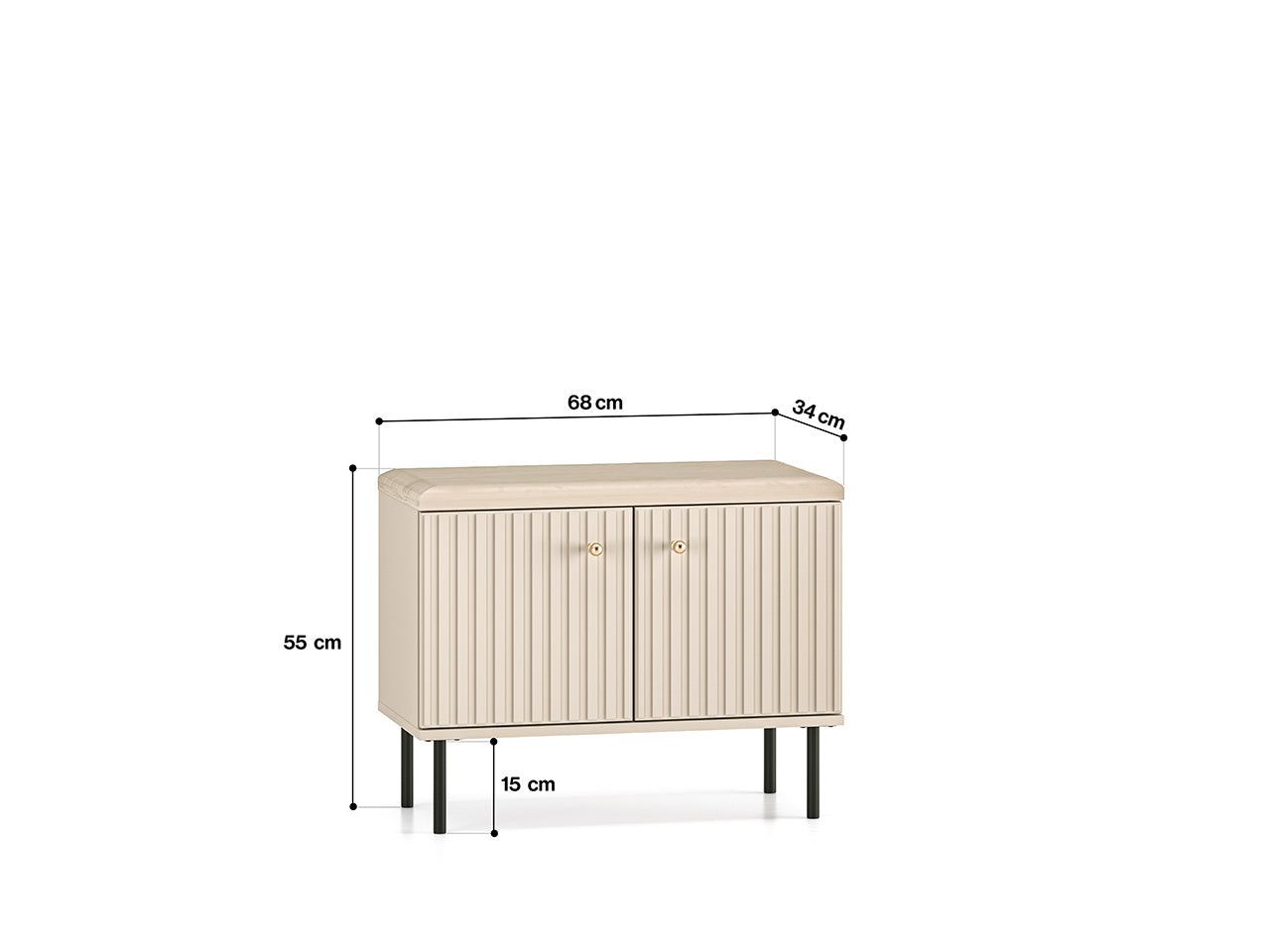 Meuble à Chaussures Sofina avec Siège Rembourré - MDF Cachemire - Decora Home