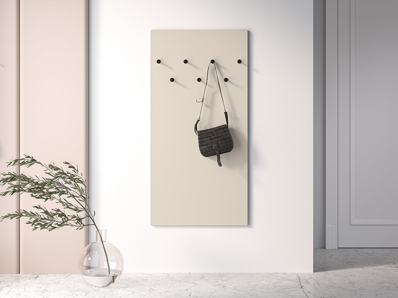 Cintre  Élégance Contemporaine en Cachemire / Velours cachemire  avec 7 Crochets Noirs|Offre Limitée|Decora Home