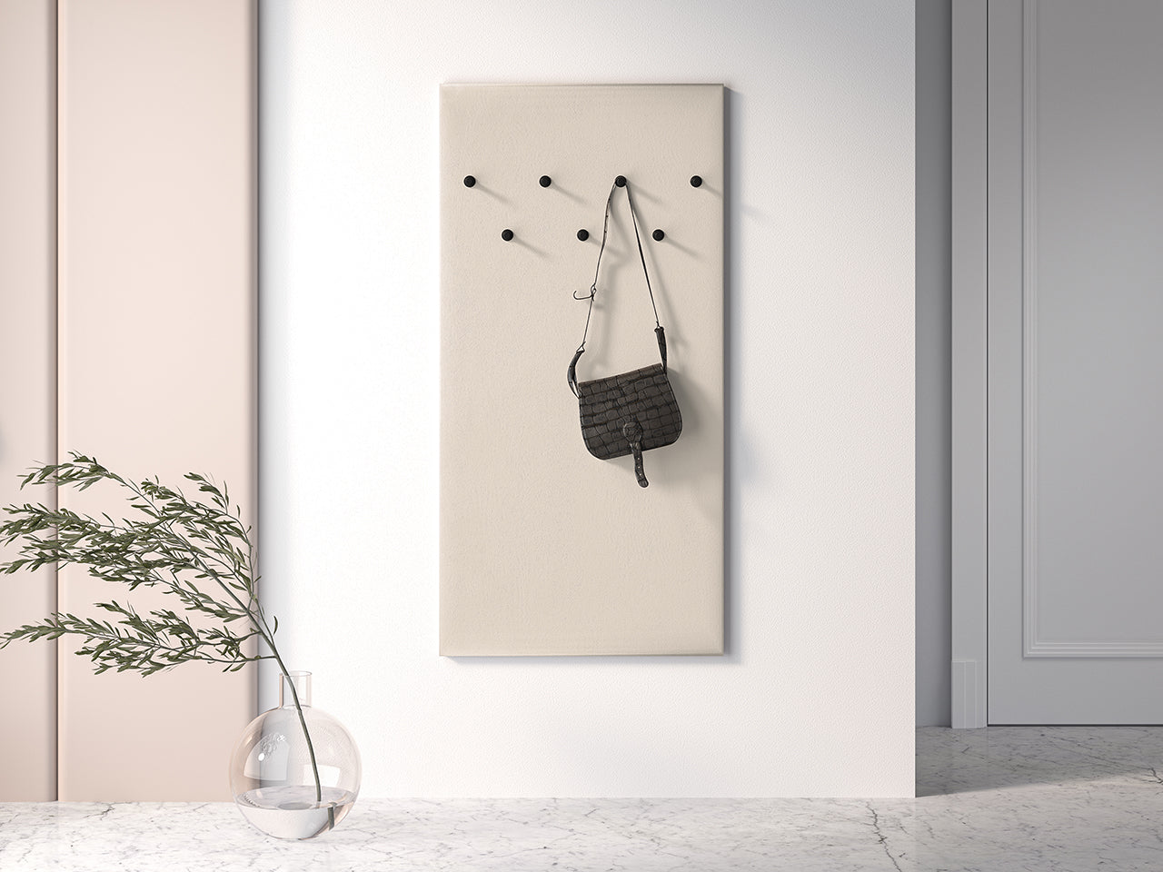 Cintre  Élégance Contemporaine en Cachemire / Velours cachemire  avec 7 Crochets Noirs - Decora Home