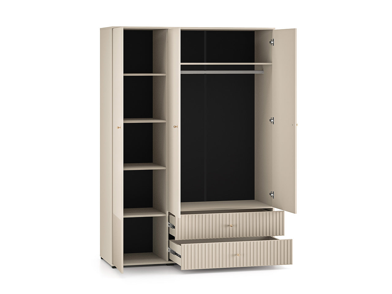 Armoire Moderne en Cachemire avec Finitions en MDF Fraisé - Decora Home