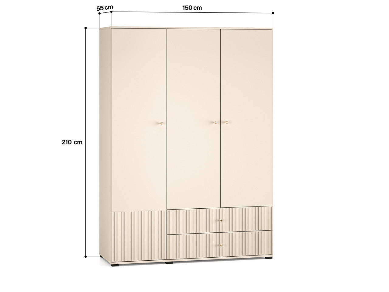 Armoire Moderne en Cachemire avec Finitions en MDF Fraisé - Decora Home