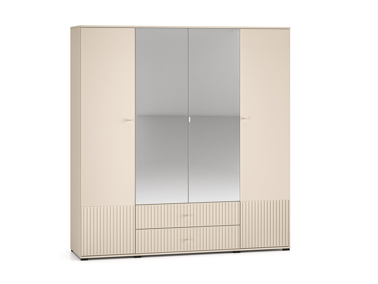 Grande Armoire en Cachemire avec Miroirs et Finitions en MDF Fraisé - Decora Home