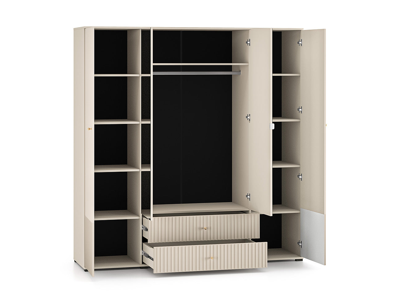 Grande Armoire en Cachemire avec Miroirs et Finitions en MDF Fraisé - Decora Home