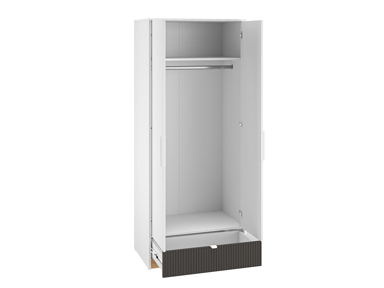 Garde-Robe enfant Moderne en Blanc et Chêne Castello - Panneau Laminé Résistant aux Rayures et à l'Humidité, Capacité de Tiroir Optimisée - Decora Home