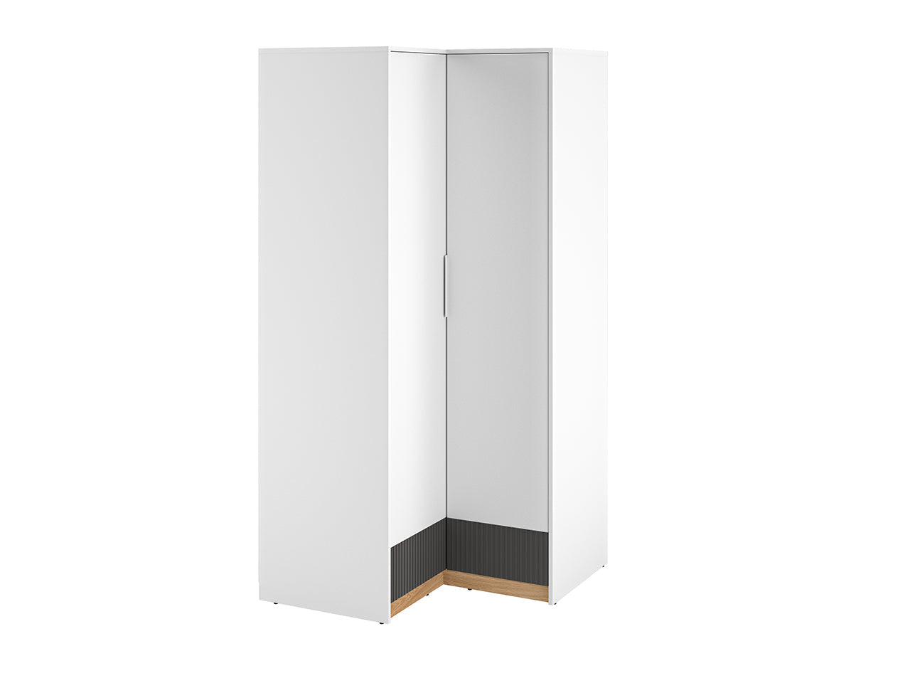 Garde-Robe enfant Moderne Blanc et Chêne Castello avec MDF Graphite Mat – Durable et Élégante - Decora Home