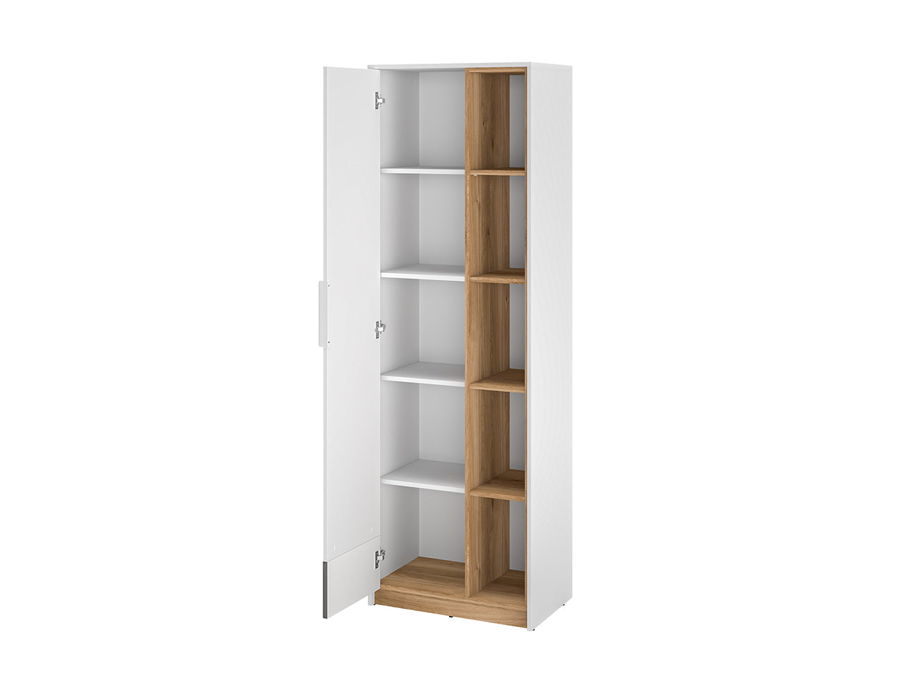 Garde-Robe enfant Moderne en Blanc et Chêne Castello avec MDF Graphite Mat – Durabilité et Design Élégant - Decora Home