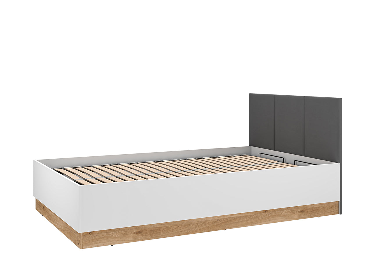 Lit Chambre Adulte avec Cadre – Design Blanc et Bois Chêne - Decora Home