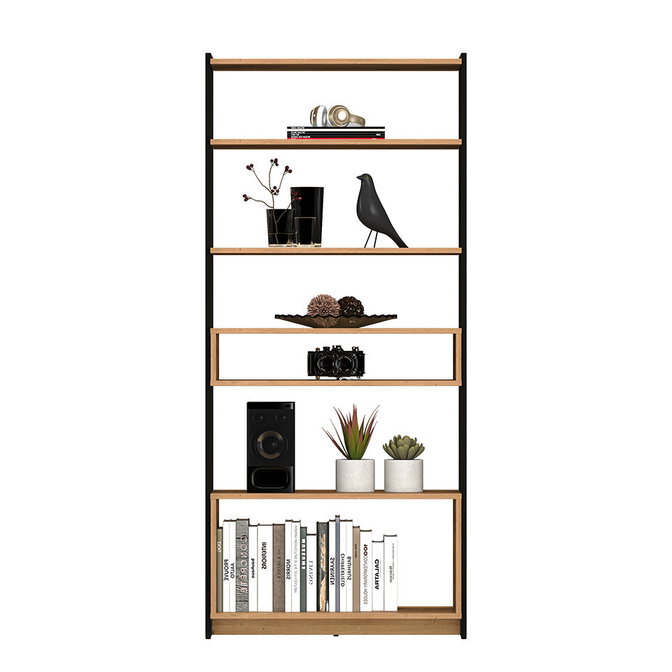 Étagère avec Bordure ABS - Chêne Artisanal + Noir - Decora Home