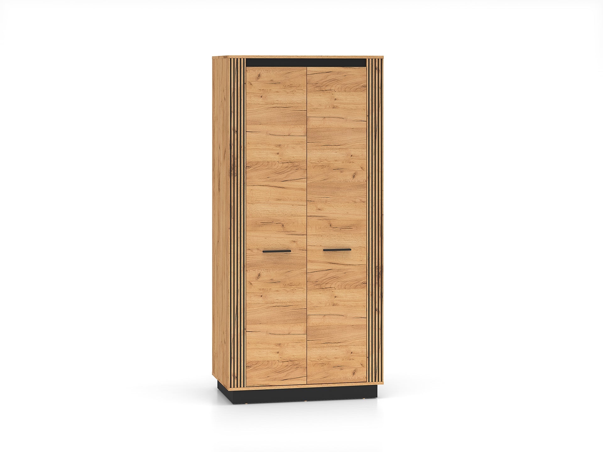 Armoire Moderne en Chêne Craft Gold et Noir - Design Élégant et Résistant pour un Rangement Optimal - Decora Home