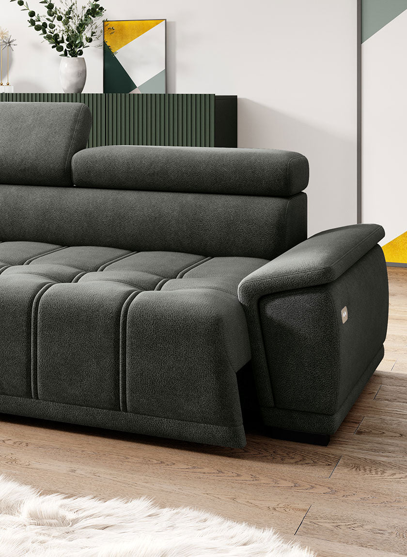 Canapé d’angle – Confort réglable électrique, design moderne et têtières ajustables - Decora Home