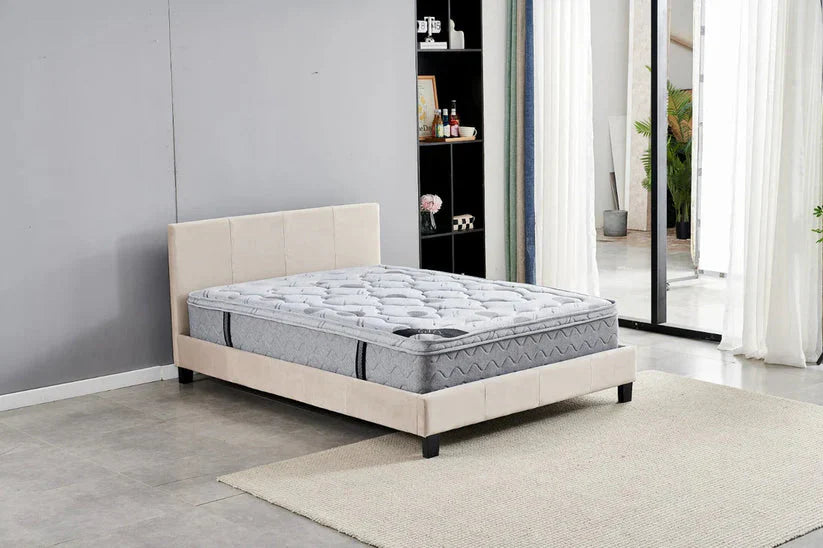 Lit Velours Bella 140x190 cm – Design Moderne et Élégant | Noir ou Taupe - Decora Home