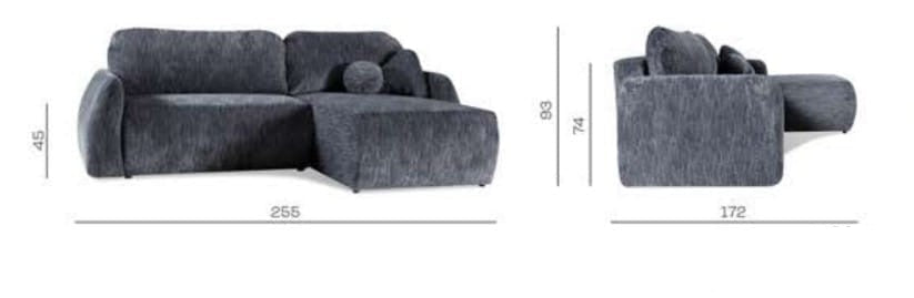 Canapé d’angle arrondi – Convertible, rangement intégré & tissu Ambience 18 doux et lumineux - Decora Home